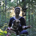 Ute Vogt mit Hund Gretel